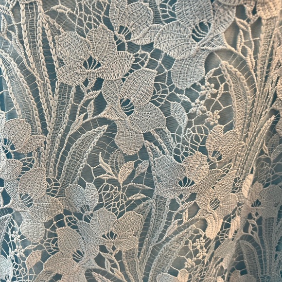 ML Monique Lhuillier blue lace midi dress size 6 NWT - Picture 5 of 6